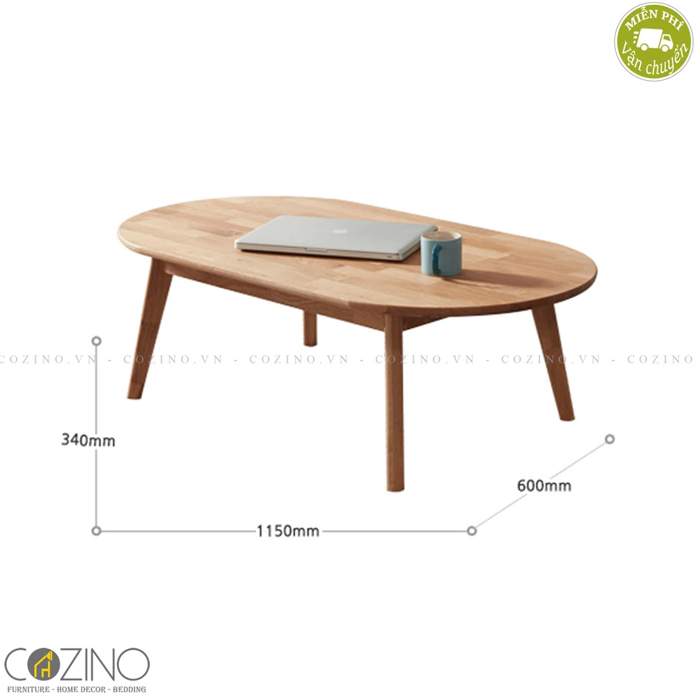 COZINO|Bàn sofa Calla gỗ cao su đẹp, chất lượng, giá rẻ