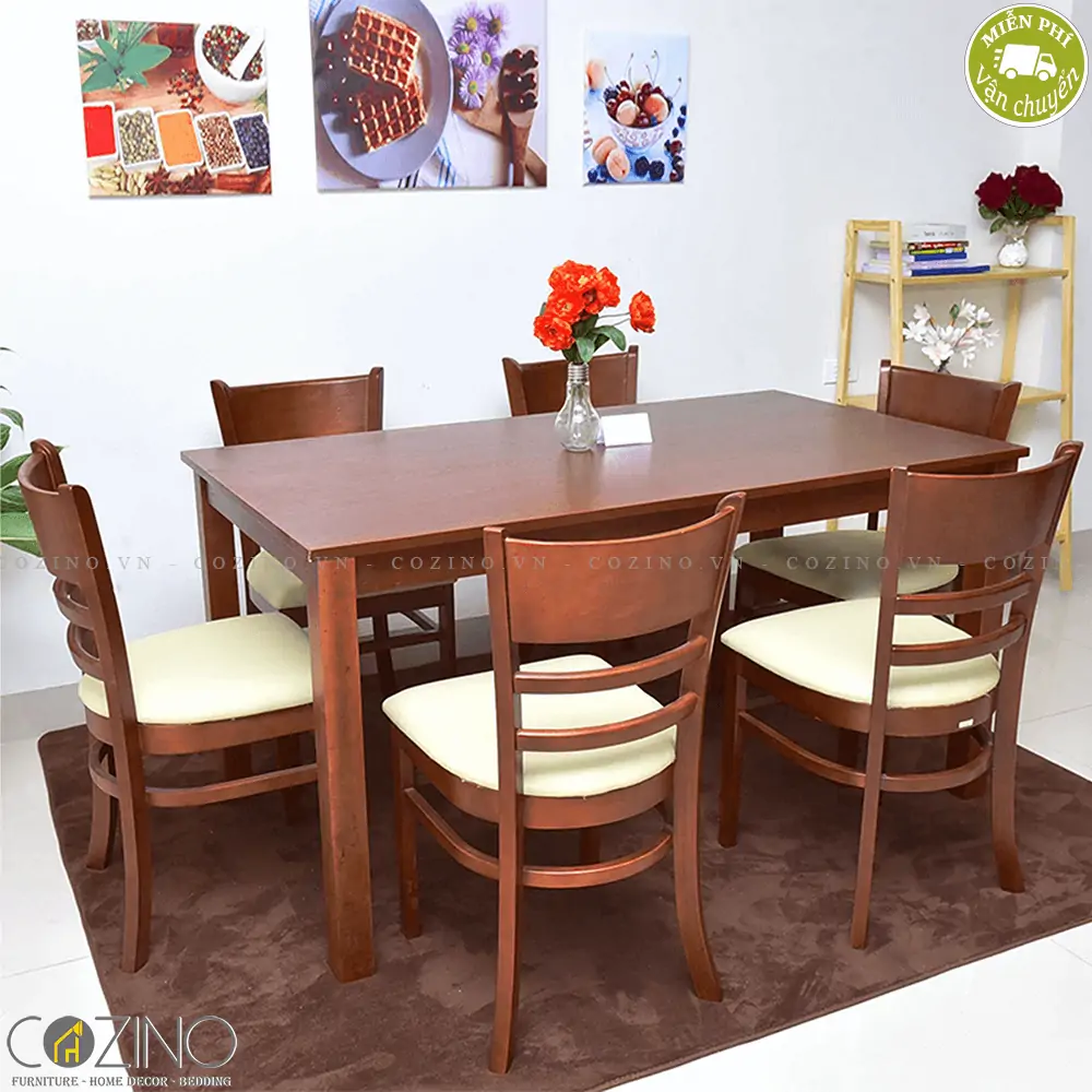 COZINO|Bộ bàn ăn 6 ghế Cabin đẹp, chất lượng, giá rẻ