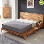 Giường đôi Calla liền tủ đầu giường gỗ cao su (nhiều kích thước)- đẹp, giá rẻ tại hcm và hà nội