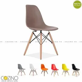Ghế CZN-Eames màu cafe chân gỗ