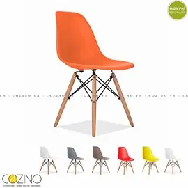 Ghế CZN-Eames màu cam chân gỗ