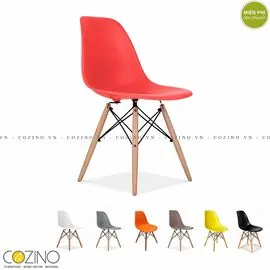 Ghế CZN-Eames màu đỏ chân gỗ tại hcm