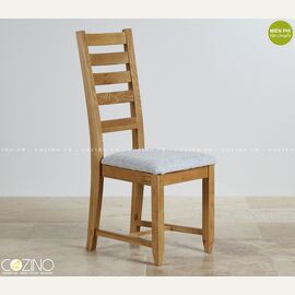 Ghế bàn ăn Holy gỗ sồi nệm vải trắng xám tại hồ chí minh