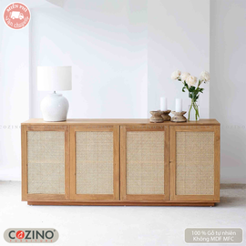 Tủ trưng bày lưu trữ Rattan 4 cánh mây- đẹp, giá rẻ tại hcm và hà nội
