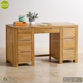Bàn làm việc Emley có 2 tủ hông gỗ sồi Mỹ- đẹp, giá rẻ tại hcm và hà nội