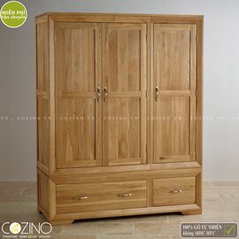 Tủ quần áo Camber 3 cánh 2 ngăn kéo gỗ sồi (nhiều kích thước)- đẹp, giá rẻ tại hcm và hà nội