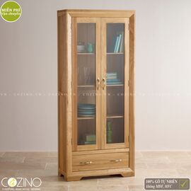 Tủ kệ sách và trưng bày 2 cánh kính Camber gỗ sồi Mỹ- đẹp, giá rẻ tại hcm và hà nội