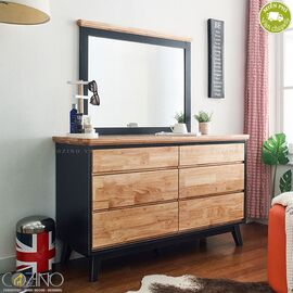 Tủ 6 ngăn kéo 3 tầng Lantana gỗ cao su (không có gương)- đẹp, giá rẻ tại hcm và hà nội
