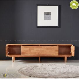 Tủ tivi 2 cánh 2 ngăn kéo Calla A gỗ cao su- đẹp, giá rẻ tại hcm và hà nội