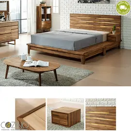 Giường đôi Begonia liền tủ đầu giường gỗ cao su- đẹp, giá rẻ tại hcm và hà nội