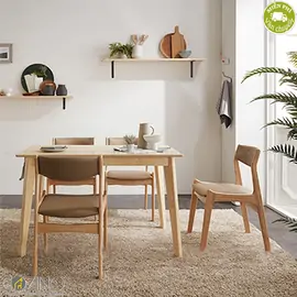 Bộ bàn ăn 4 ghế Bella bằng gỗ màu tự nhiên 1m2- đẹp, giá rẻ tại hcm và hà nội