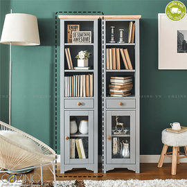 Tủ sách Camelia gỗ cao su- đẹp, giá rẻ tại hcm và hà nội