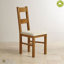Ghế ăn French Farmhouse 100% gỗ sồi nệm vải- đẹp, giá rẻ tại hcm và hà nội