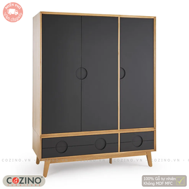 Tủ quần áo Spot 3 cánh 2 ngăn kéo gỗ sồi (nhiều kích thước)- đẹp, giá rẻ tại hcm và hà nội