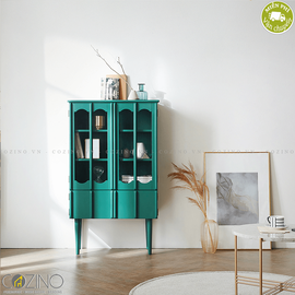 Tủ trưng bày 2 tầng Iris - Màu xanh- đẹp, giá rẻ tại hcm và hà nội