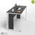 Bộ bàn làm việc CZN-Hidu gỗ tự nhiên màu đen chân trắng và ghế eames đen- đẹp, giá rẻ tại hcm và hà nội