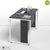 Bộ bàn làm việc CZN-Hidu gỗ tự nhiên màu đen chân trắng và ghế eames đen- đẹp, giá rẻ tại hcm và hà nội