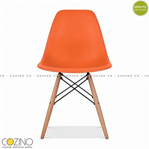 Ghế CZN-Eames màu cam chân gỗ tại hà nội