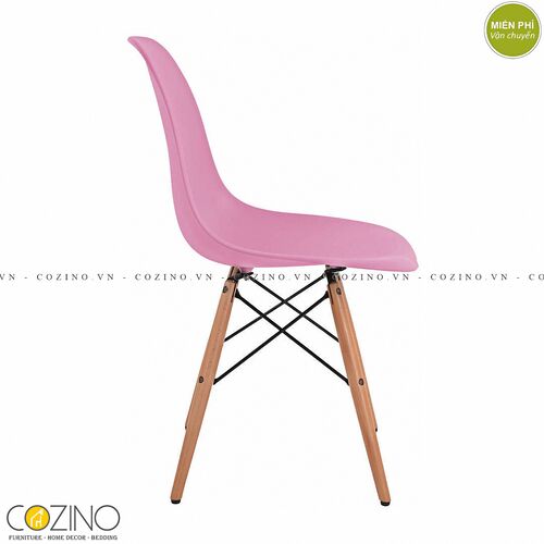 Ghế CZN-Eames màu hồng chân gỗ đẹp