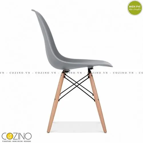 Ghế CZN-Eames màu xám chân gỗ đẹp