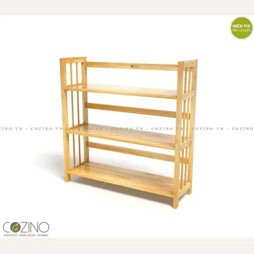 Kệ sách 3 tầng CZN388 gỗ cao su màu tự nhiên giá rẻ