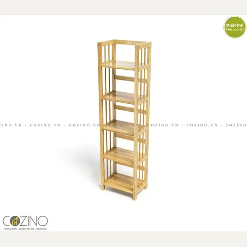 Kệ sách 5 tầng CZN540 gỗ cao su màu tự nhiên tại hồ chí minh