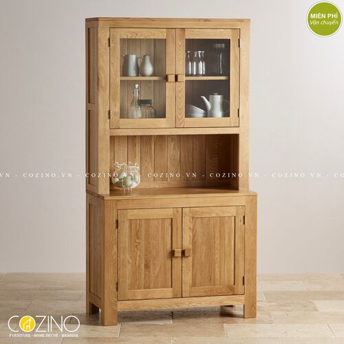 Tủ bếp trưng bày 2 cánh Capri gỗ sồi xuất khẩu, đẹp, giá rẻ
