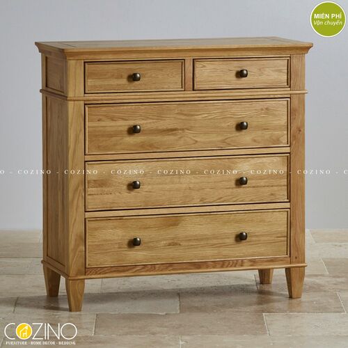 Tủ 5 ngăn kéo ngang Holy gỗ sồi tại hồ chí minh