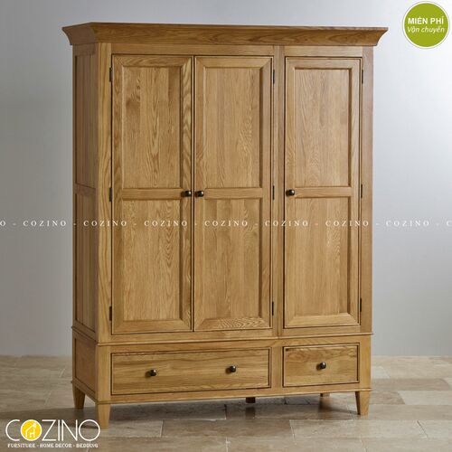 Tủ quần áo Holy 3 cánh 2 ngăn kéo gỗ sồi đẹp giá rẻ