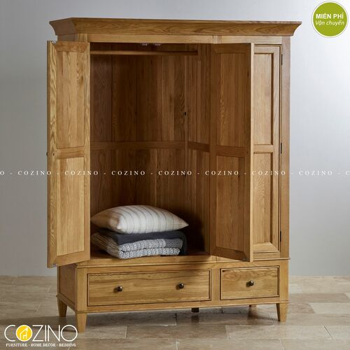 Tủ quần áo Holy 3 cánh 2 ngăn kéo gỗ sồi tại Hồ Chí Minh