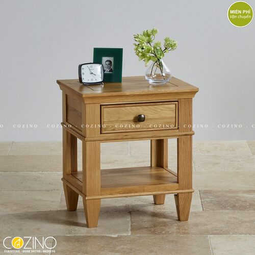 Tủ đầu giường Holy 1 ngăn kéo gỗ sồi xuất khẩu đẹp giá rẻ