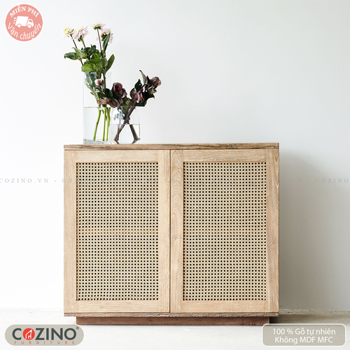Tủ sideboard lưu trữ 2 tầng Bracken cánh mây- đẹp, giá rẻ tại hcm và hà nội