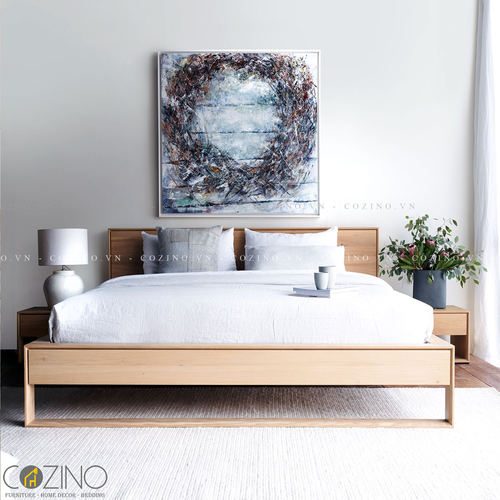 Giường đôi  Nordic gỗ sồi- đẹp, giá rẻ tại hcm và hà nội