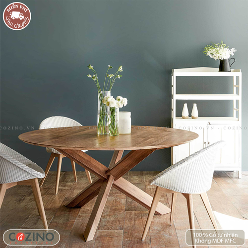 Bàn ăn tròn Craft gỗ sồi- đẹp, giá rẻ tại hcm và hà nội