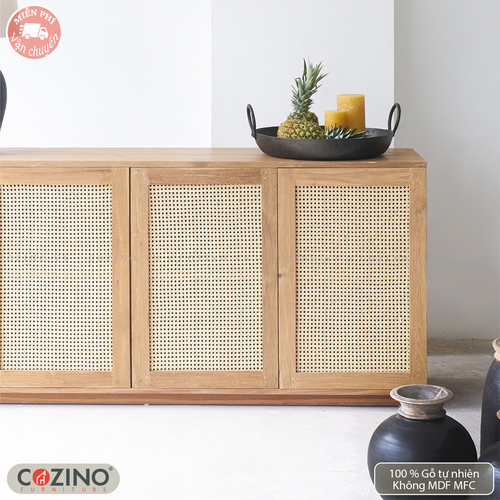 Tủ trưng bày lưu trữ Rattan 3 cánh mây- đẹp, giá rẻ tại hcm và hà nội
