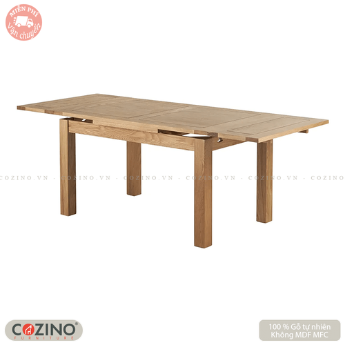 Bàn ăn mở rộng 2 đầu Capri gỗ sồi (180 lên 220cm)- đẹp, giá rẻ tại hcm và hà nội