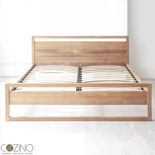 Giường đôi Frame gỗ sồi nhiều kích thước- đẹp, giá rẻ tại hcm và hà nội