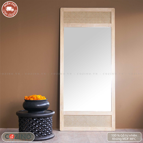 Gương Rattan gỗ sồi- đẹp, giá rẻ tại hcm và hà nội