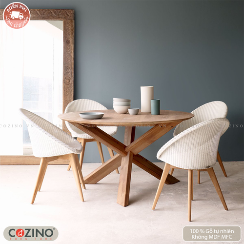 Bàn ăn tròn Craft gỗ sồi- đẹp, giá rẻ tại hcm và hà nội