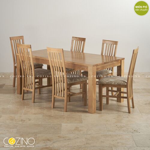 Bàn ăn mở rộng Capri 100% gỗ sồi (160 lên 210cm)- đẹp, giá rẻ tại hcm và hà nội