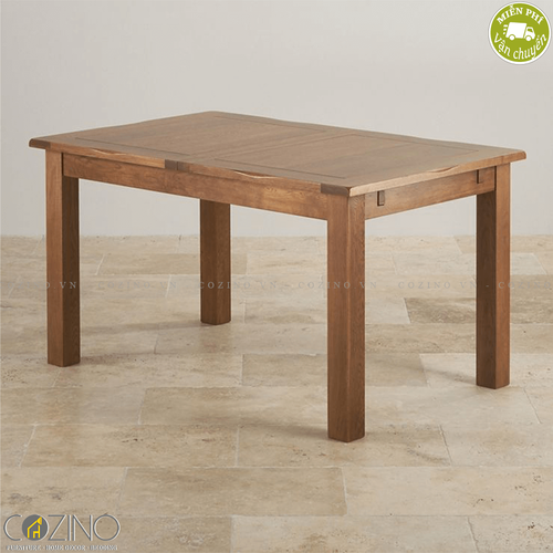 Bàn ăn mở rộng Rustic 100% gỗ sồi (160 lên 210cm)- đẹp, giá rẻ tại hcm và hà nội