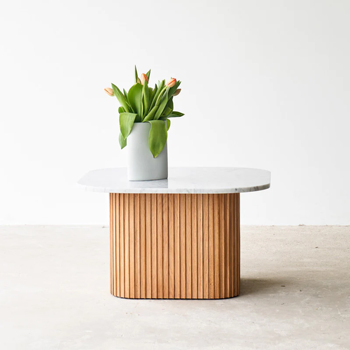 Bàn sofa, bàn trà Palermo gỗ sồi mặt đá- đẹp, giá rẻ tại hcm và hà nội