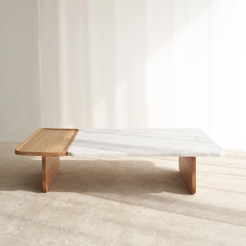 Bàn sofa, bàn trà Duo gỗ sồi mặt ghép đá- đẹp, giá rẻ tại hcm và hà nội