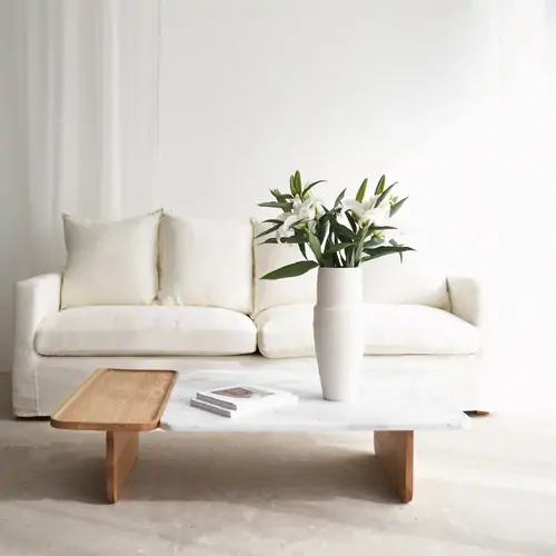 Bàn sofa, bàn trà Duo gỗ sồi mặt ghép đá- đẹp, giá rẻ tại hcm và hà nội