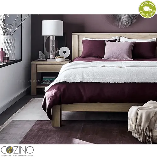 Giường đôi FOG gỗ sồi (Nhiều kích thước)- đẹp, giá rẻ tại hcm và hà nội