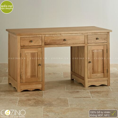 Bàn làm việc Cawood có 2 tủ hông gỗ sồi Mỹ- đẹp, giá rẻ tại hcm và hà nội