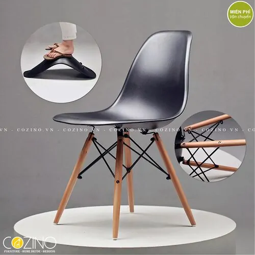 Ghế CZN-Eames màu cafe chân gỗ tại đà nẵng