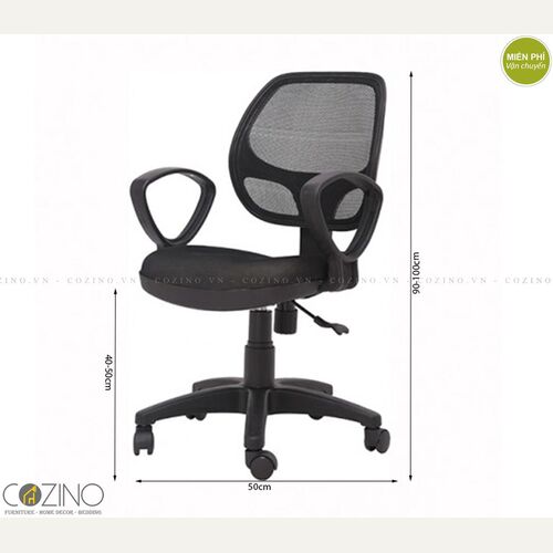 Ghế văn phòng CZN1024 chân thép mạ màu xám- đẹp, giá rẻ tại hcm và hà nội
