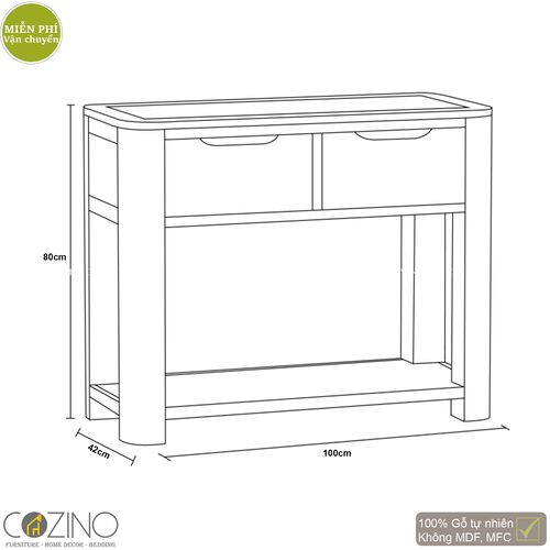 Bàn Console Emley gỗ sồi Mỹ- đẹp, giá rẻ tại hcm và hà nội