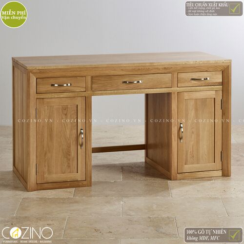 Bàn làm việc Camber có 2 tủ hông gỗ sồi Mỹ- đẹp, giá rẻ tại hcm và hà nội